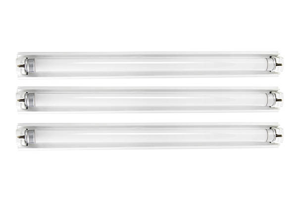 Fluorescent Tubes Fluorescent Tubes on White Background fluorescent stock pictures, royalty-free photos & images