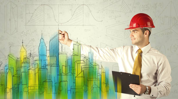 istock Business architect sketching a cityscape 1207046689
