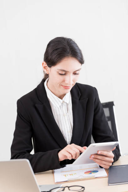 istock A businesswoman has working with concentrate and happiness. 1207046777
