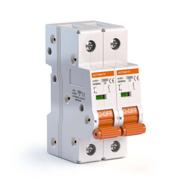 istock Elecric automatic circuit breaker isolated on white background. 1207050105