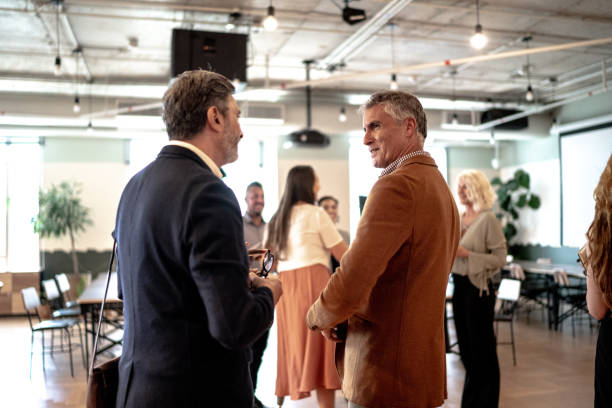istock Businessman talking at seminar 1207054862