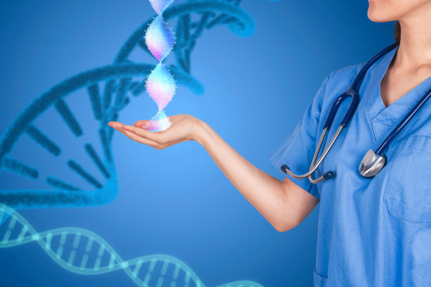 istock Medical doctor  pressing virus and DNA 1207055680