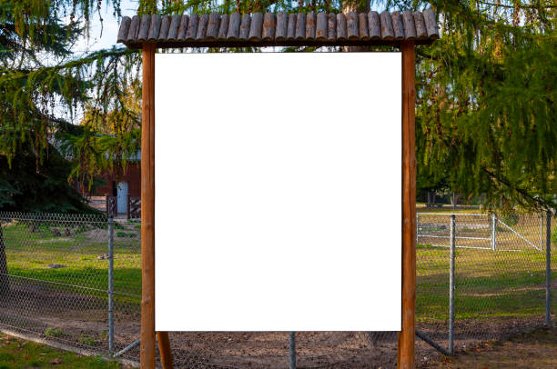 istock Blank white banner/information board in the park 1207058893