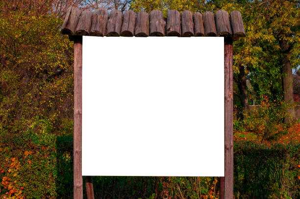istock Blank white banner/information board in the park 1207059083