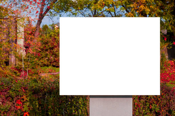 istock Blank white banner/information board in the park 1207059135