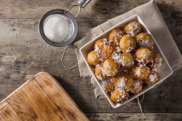 Carnival fritters or buñuelos de viento for holy week stock photo