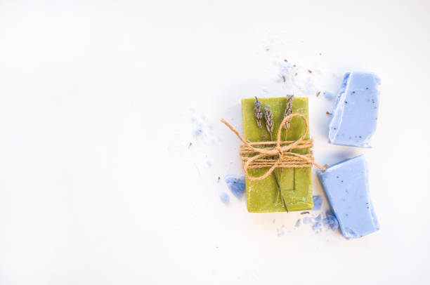 istock Homemade lavender soap bar. 1207060213