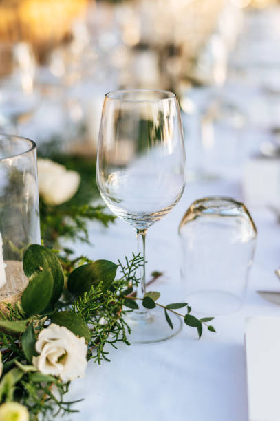 istock Table setting at a luxury wedding and Beautiful flowers on the table. 1207063304