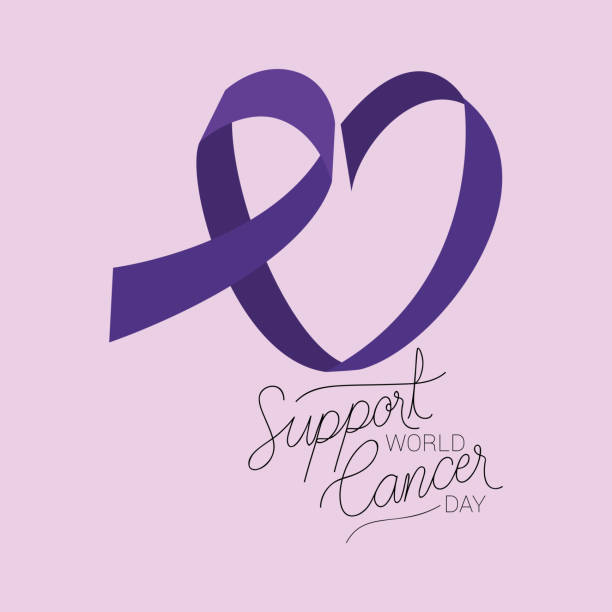 istock Purple ribbon of world cancer day vector design 1207066118