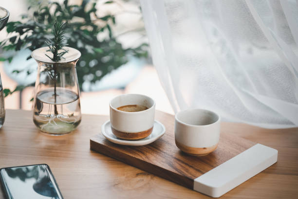 istock cup of hot coffee and tea 1207067231