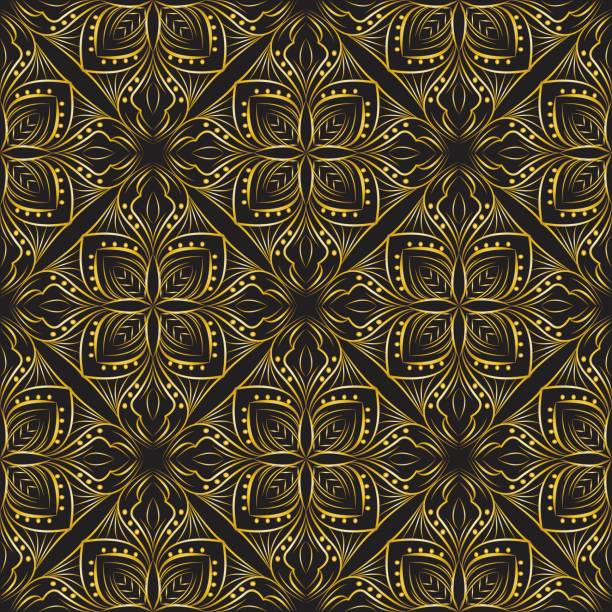 istock Abstract background ornament illustration, seamless pattern with flowers stock illustration 1207069723