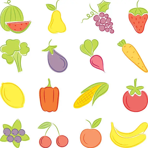 Vector illustration of Food. Vector illustration.