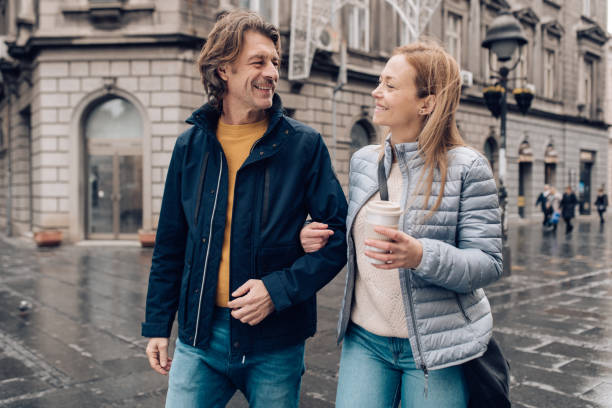 istock Mature couple in a walk enjoying with each other 1207074329