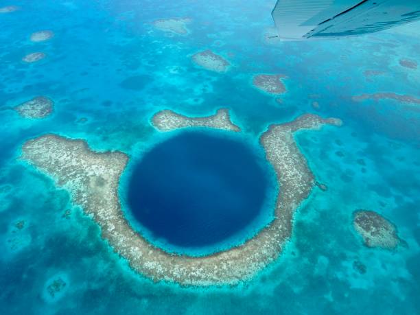 istock Views of Great Blue Hole and Lighthouse Reef in Belize 1207076327