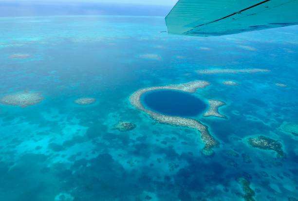 istock Views of Great Blue Hole and Lighthouse Reef in Belize 1207076356
