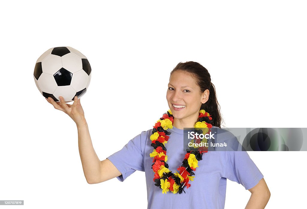 Junge Frau als Fußball-fan - Lizenzfrei Attraktive Frau Stock-Foto