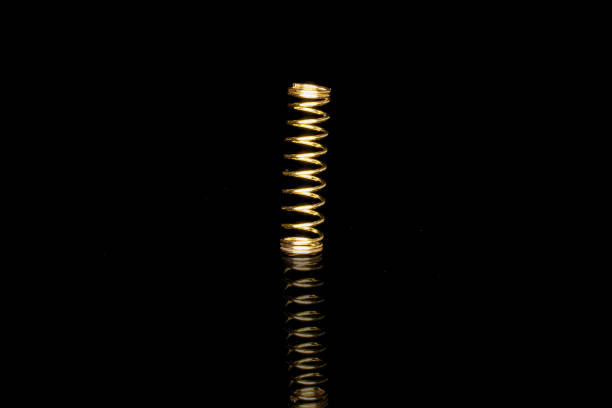 Ballpoint writing pen isolated on black glass