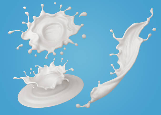 istock Set of Milk splash and pouring. 1207080506