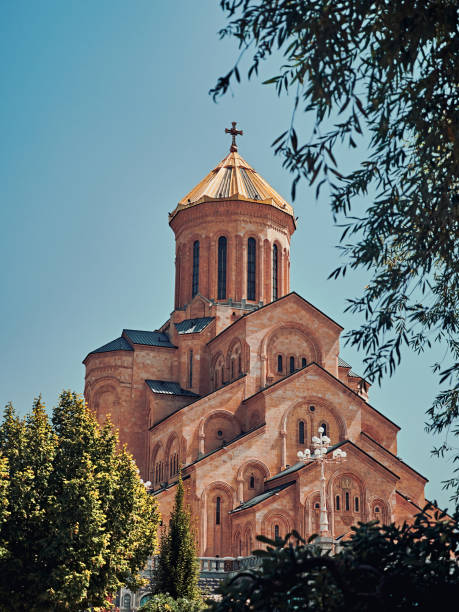istock Holy Trinity Cathedral of Tbilisi on a sunny day, vertical side view 1207085777