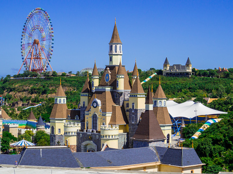 Orlando, United States of America - December 1st, 2023 ; Cinderella's castle at Disney World's Magic Kingdom in Florida, USA. Walt Disney World is an entertainment resort complex.