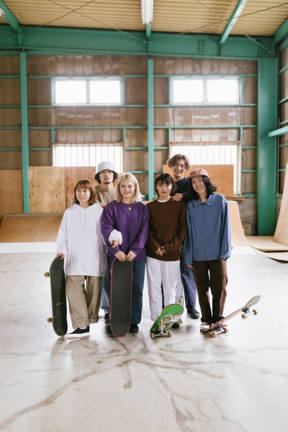 istock Group of skateboarders 1207092746