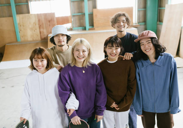 istock Group of skateboarders 1207092800