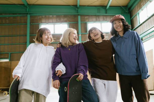 istock Group of skateboarders 1207092863
