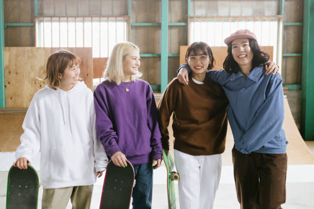 istock Group of skateboarders 1207092924