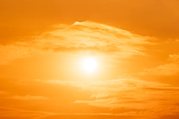 istock Red sunset and cloud on golden sky background 1207096740