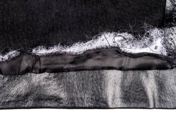 istock Piece of black leather, back side 1207097770