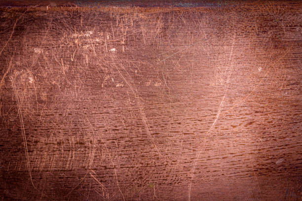 istock Scratched dirty dusty copper plate texture, old metal background 1207098411