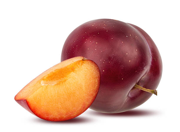 istock Plum isolated on white background with clipping path 1207100293