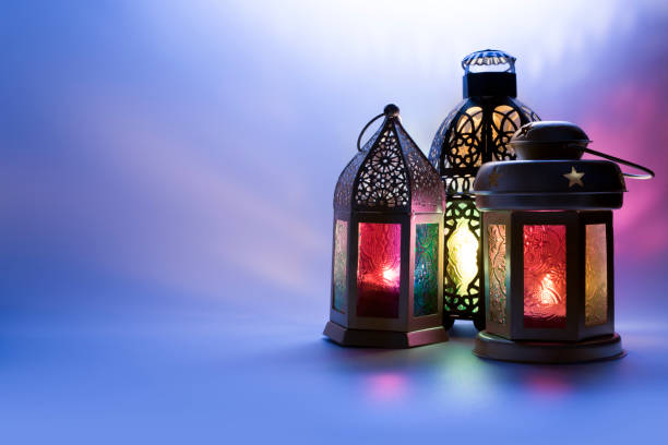 istock Lanterns photo in low light effect for Eid and Ramadan Greeting cards. 1207101393