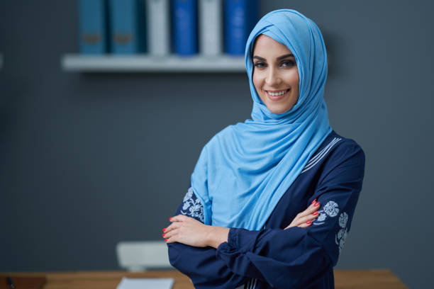 istock Muslim female student learning at home 1207105050
