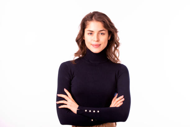istock Happy young woman studio portrait 1207106230