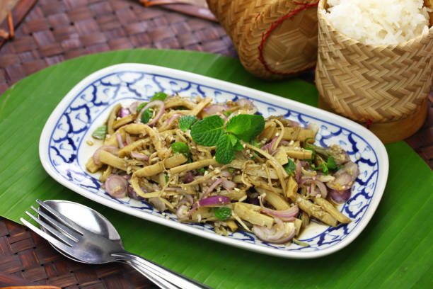 istock spicy bamboo shoot salad, thai cuisine 1207107671