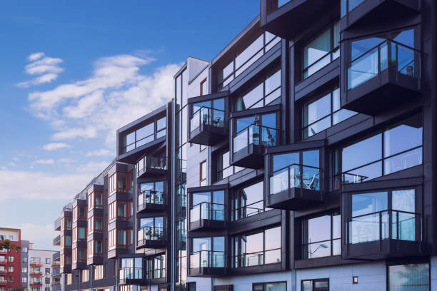 istock Modern apartment building facades 1207109420