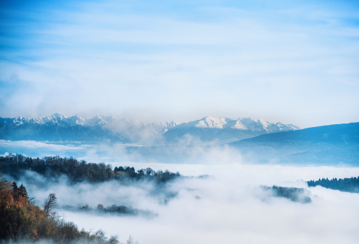 Mountains in Fog, Italian Alps