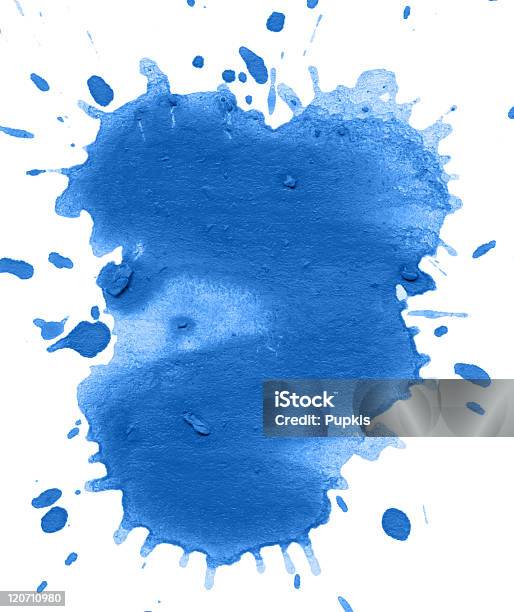 Blue Blot Na Białym Tle Do Projektowania - zdjęcia stockowe i więcej obrazów Abstrakcja - Abstrakcja, Akwarela, Atrament