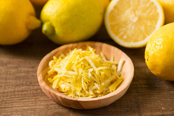 lemon zest stock photo