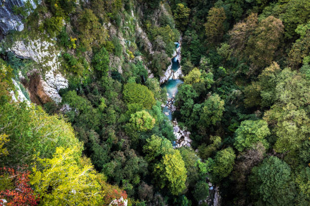 Okatse canyon and landscape in Georgia, near Kutaisi.