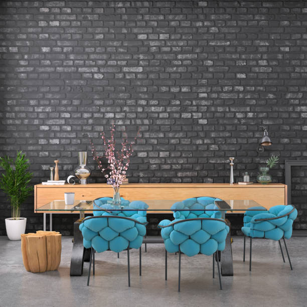 Free Stock Photo of Modern dining area with abstract wall art ...
