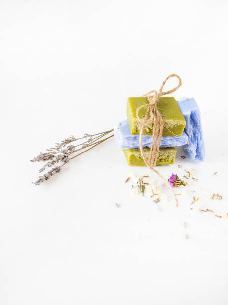 istock Homemade lavender soap bar. 1207116342