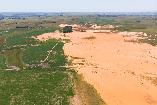 Drone view of desertification in south of Brazil