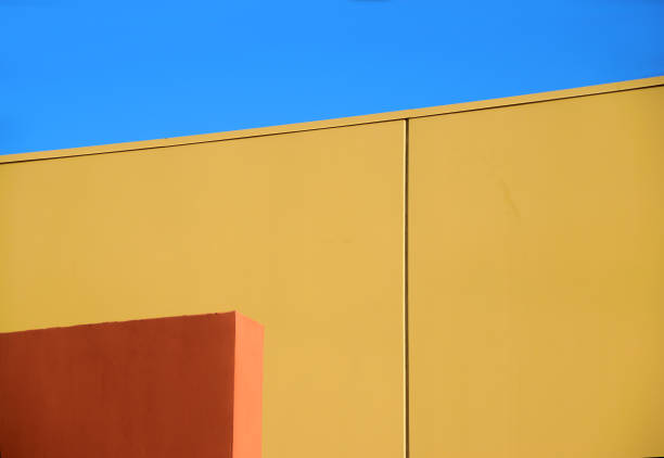 istock Abstract forms and beautiful colors in exterior architecture in geometric style. 1207126058