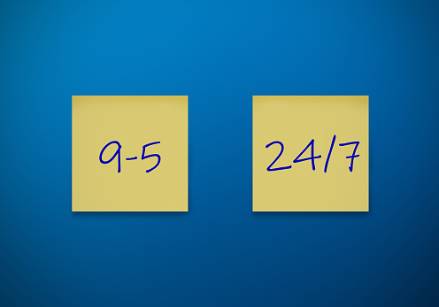 Sticky note working 9-5 or 24/7