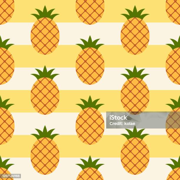 Pineapple Simple Pattern Pineapple Pattern Stock Illustration - Download Image Now - Backgrounds ...