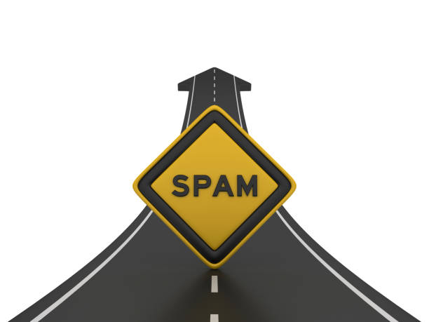 istock Road Arrow with SPAM Road Sign - 3D Rendering 1207126995