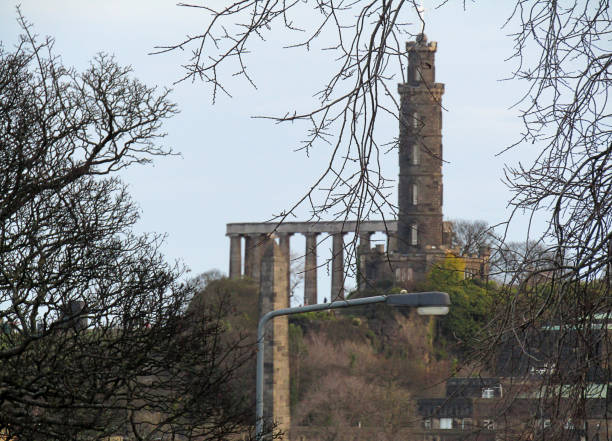 Aerial view of Calton Hill, Edinburgh, Scotland, UK