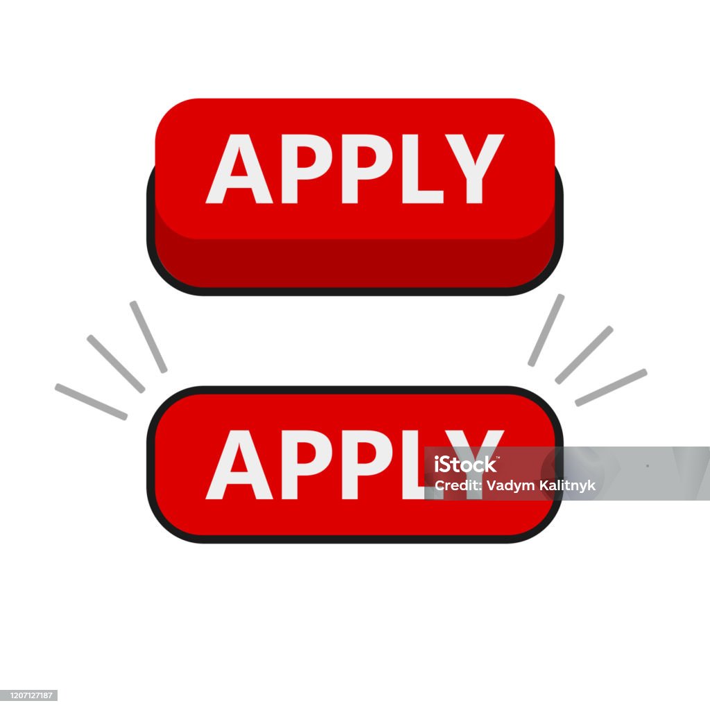 Complete Application Button Cool Vector Apply Button With Cursor In Flat Design Ideal For Web Form ...